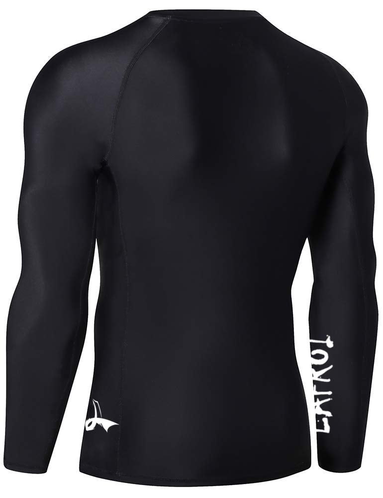 LAFROI Men's Long Sleeve UPF 50+ Baselayer Skins Performance Fit Compression Rash Guard-CLYYB Asym Black Size MD - Image 4